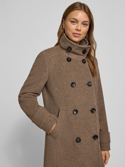 Gil Bret Regular Fit Mantel aus Woll-Mix mit Stehkragen Beige Melange 3