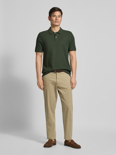 Fynch-Hatton Regular Fit Poloshirt mit Logo-Stitching Dunkelgruen 1