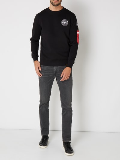 Alpha Industries Sweatshirt mit Space Shuttle-Print Black 1