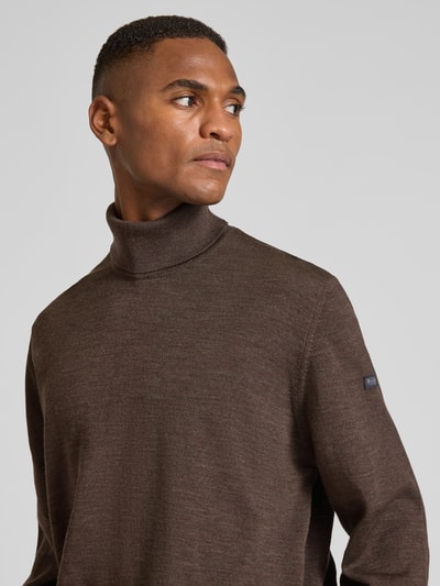 MAERZ Muenchen Strickpullover aus Merinowolle Mittelbraun 3