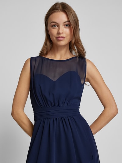 Swing Abendkleid mit Volantsaum Marine 3