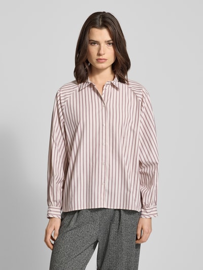 Smith and Soul Bluzka koszulowa o kroju relaxed fit z kołnierzykiem typu kent Bordowy 4