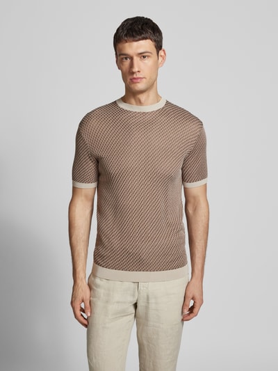 Emporio Armani T-Shirt mit Sturkturmuster Beige 4