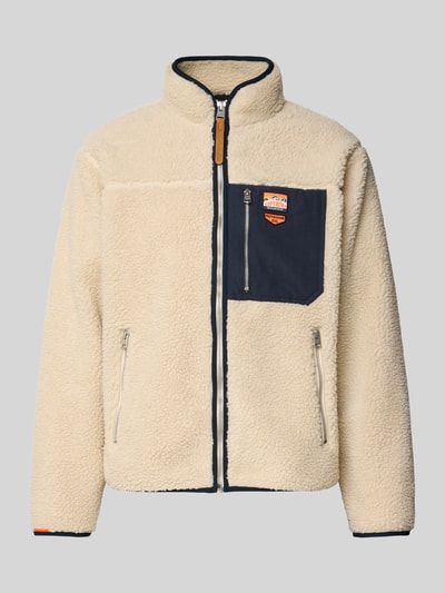 Superdry Fleecejack met opstaande kraag en ritszakken Beige - 2