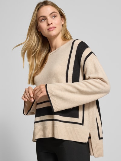 s.Oliver BLACK LABEL Loose Fit Strickpullover aus Woll-Mix Beige 3