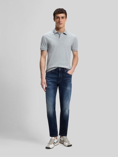 BOSS Orange Regular Fit Poloshirt aus Baumwoll-Mix Modell 'Passenger' Eisblau 1
