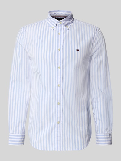 Produktfoto, Regular Fit Vrijetijdsoverhemd uit katoenpopeline van Tommy Hilfiger, gestreept all-over motief, puur katoen, blauw-wit