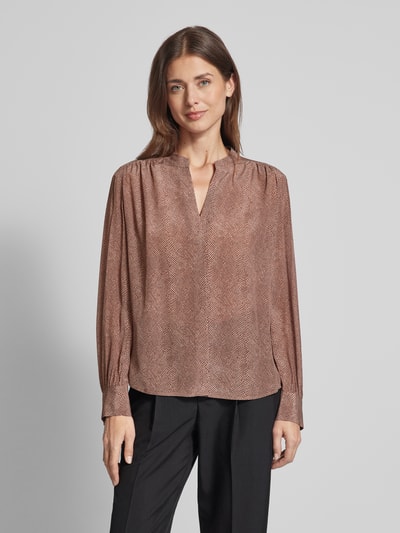 BOSS Zijden blouse met opstaande kraag, model 'Banora' Bordeaux - 4