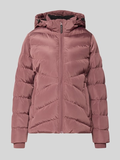 Produktfoto, Regular Fit Jacke in Stepp-Optik Modell 'Synria' von Cars Jeans, altrosa, sichtbare Nähte, Kapuze, Reißverschluss, glatte Textur