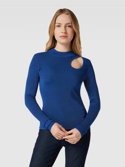 Copenhagen Muse Gebreide pullover met cut-out, model 'NATACHA' Koningsblauw - 4