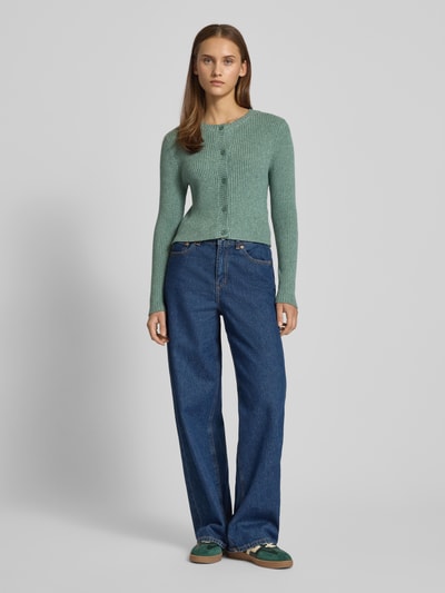 Only Kurtka z dzianiny o kroju regular fit z mieszanki wiskozy model ‘KATIA’ Zielony 1