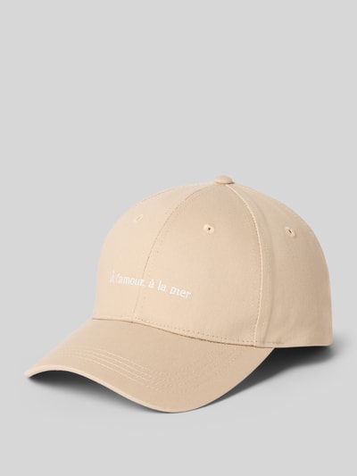 Produktfoto, Basecap aus Baumwolle mit Stitching von Stefanel in Beige, reiner Baumwolle, verstärkter Schirm, größenverstellbar