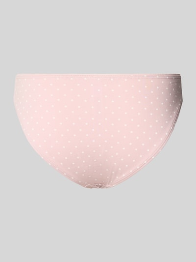 Produktfoto, Slip mit Schleifen-Applikation von Jake*s Casual in zartem Rosa mit weißen Punkten, Baumwoll-Elasthan-Mix, elastischer Bund, körpernahe Passform
