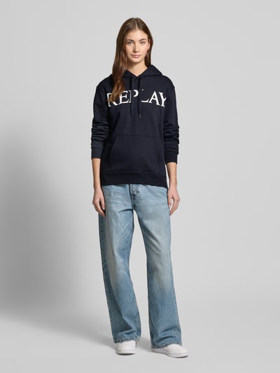 Replay Hoodie mit Label-Print Marine 1