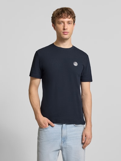 Blend T-shirt o kroju regular fit ze strukturalnym wzorem model 'Kaito' Granatowy 4