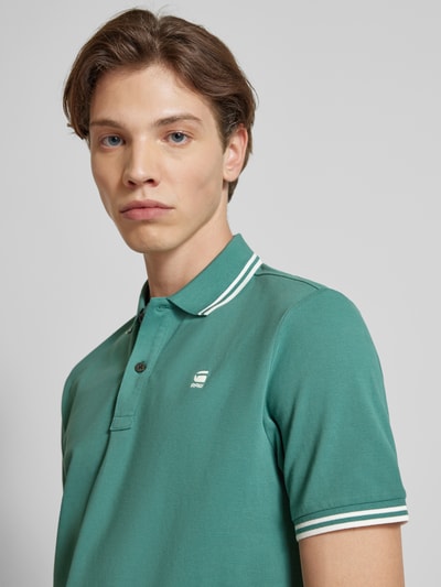 G-Star Raw Slim Fit Poloshirt mit verlängerter Rückseite Modell 'Dunda' Petrol 3