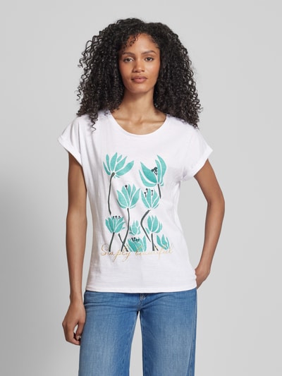 Soyaconcept T-shirt z nadrukiem z motywem i napisem model ‘BABETTE’ Biały 4
