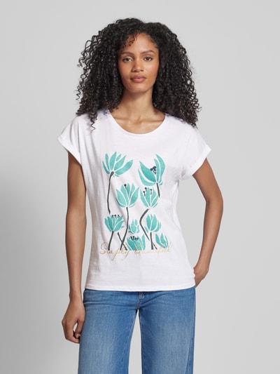 Soyaconcept T-shirt met motief- en statementprint, model 'BABETTE' Wit - 4