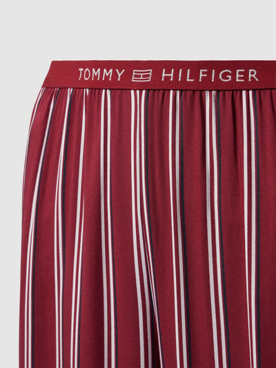 TOMMY HILFIGER Spodnie od piżamy z wiskozy ze wzorem nw paski model ‘TONAL’ Bordowy 2