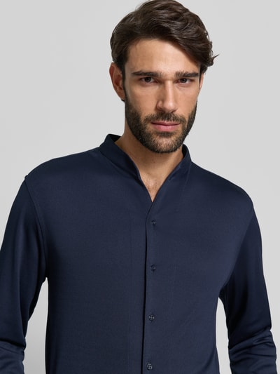 Emporio Armani Slim Fit Freizeithemd mit Stehkragen Marine 3