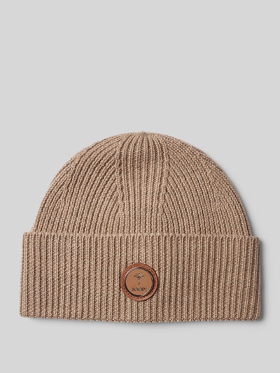 JOOP! Collection Beanie mit Label-Badge Modell 'Feranto' Camel 1