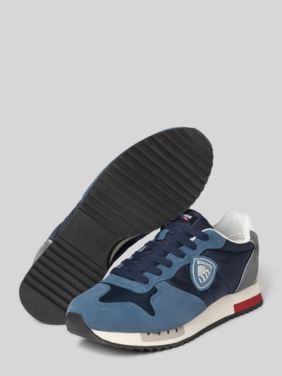 Produktfoto, Sneaker mit Label-Details Modell 'QUEENS05' von Blauer USA in Blau mit strukturierter Sohle, abgerundeter Form und Schnürung