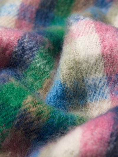Produktfoto, weicher Schal mit Allover-Muster Modell 'Plaity Scarf' von Barts, mehrfarbige Karos in Blau, Grün, Rosa und Beige, Damen Schal von Barts