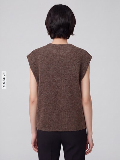 Selected Relaxed Fit Pullunder aus Woll-Mix Modell 'LULU' Taupe 5