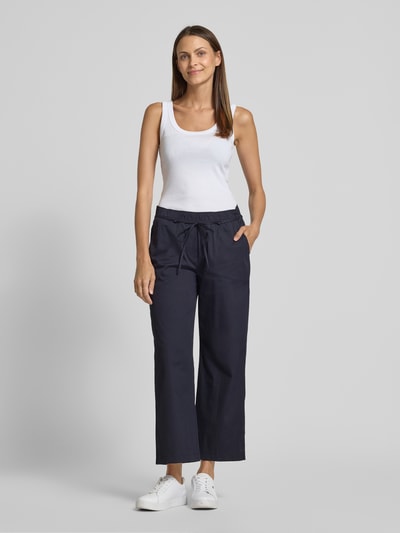 MAC Straight Leg Stoffhose mit verkürztem Schnitt Modell 'CHiara' Marine 1