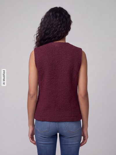 ONLY Regular Fit Weste in Teddyfell-Optik Modell 'BABY' Bordeaux 5