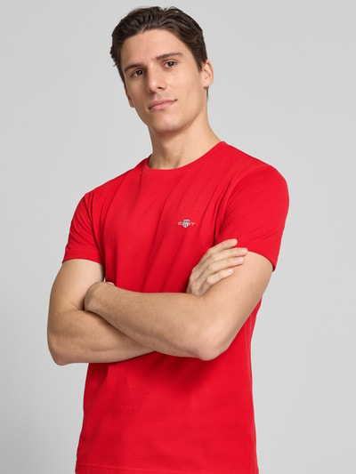 Gant Slim Fit T-Shirt mit Label-Stitching Rot 3