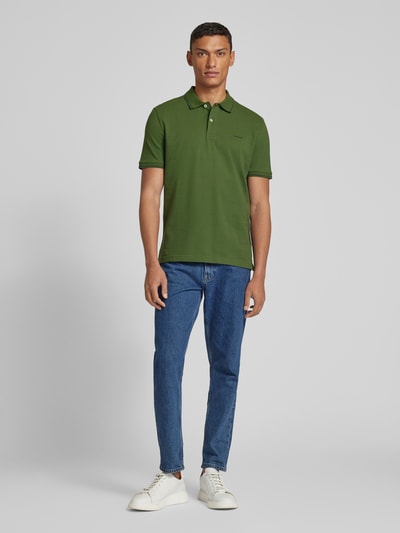 Gant Poloshirt met labelstitching, model 'TIPPING' Olijfgroen - 1