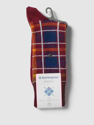 Burlington Sokken met labelstitching Bordeauxrood - 3