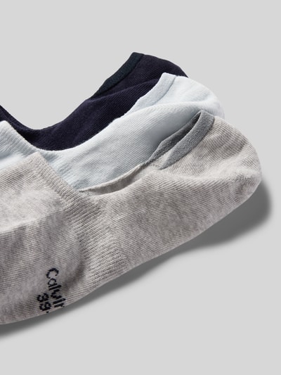 CK Calvin Klein Sokken met logostitching in een set van 3 paar, model 'Footie' Lichtblauw - 2