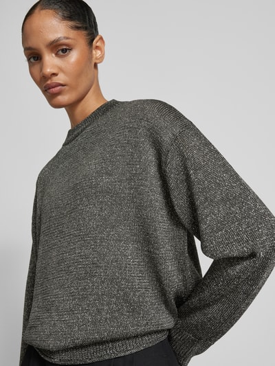 Jake*s Collection Pullover van effectgaren met ronde hals Middengrijs - 3