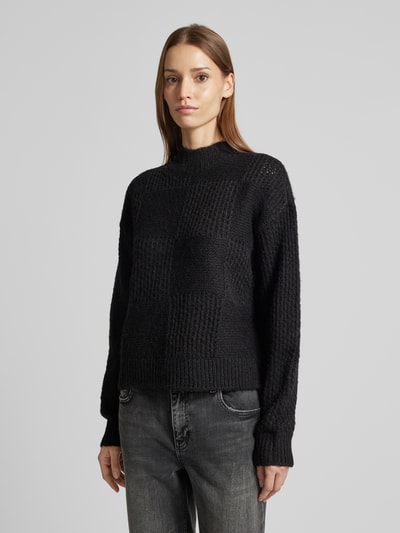 Vero Moda Regular Fit Strickpullover mit Stehkragen Modell 'MOON' Black 4