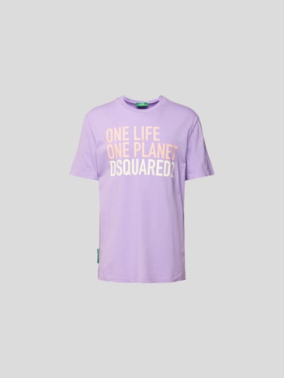 Dsquared2 T-Shirt mit Label-Print Lavendel 2