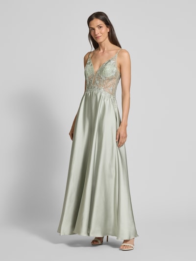 Laona Abendkleid mit Spitzenbesatz Gruen 4