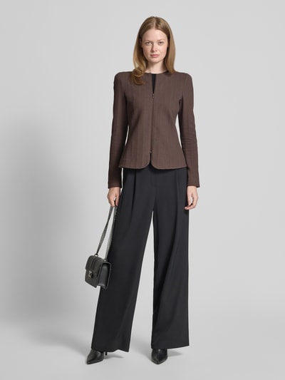 Emporio Armani Blazer mit Rundhalsausschnitt und Reißverschluss Taupe 1