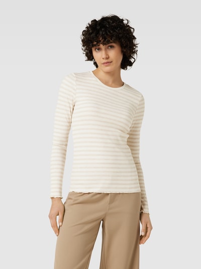 Selected Femme Longsleeve mit Streifenmuster Modell 'ANNA' Sand 4