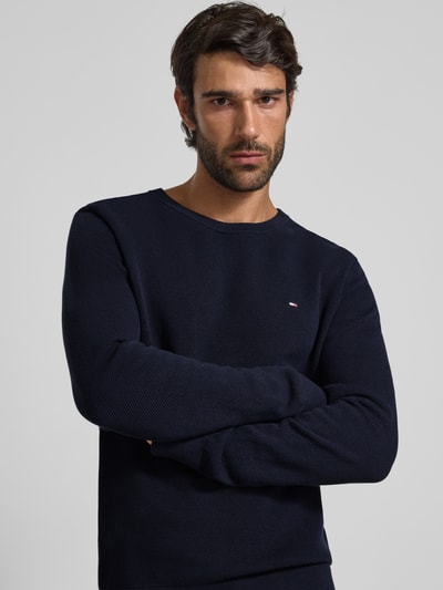 Tommy Hilfiger Regular fit gebreide pullover van zuiver katoen Marineblauw - 3
