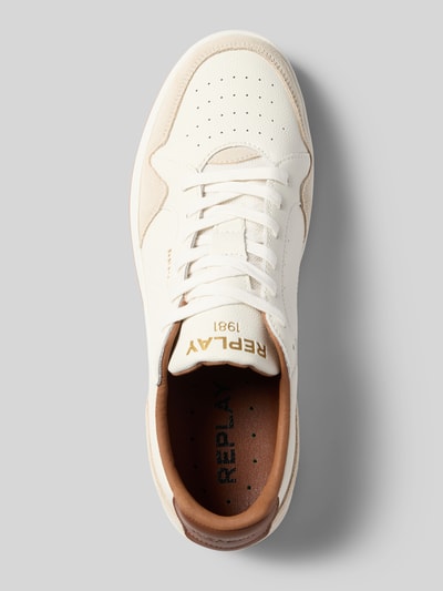 Replay Leren sneakers met labeldetails, model 'SMASH FINE' Offwhite - 3