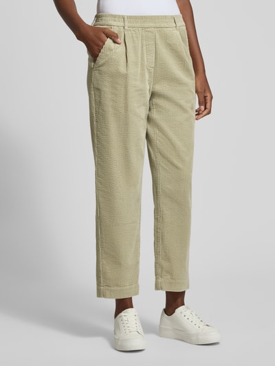 OPUS Corduroy broek met elastische band, model 'Myha soft' Rietgroen - 4