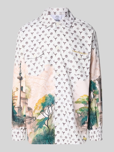 CARLO COLUCCI Oversized Freizeithemd mit Brusttaschen Offwhite 2