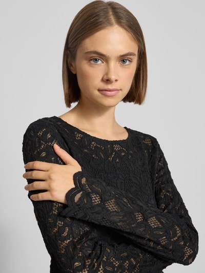 Pieces Regular fit blousetop van transparant kant, model 'JOHANNE'  - 3