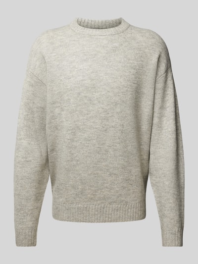 Jack & Jones Sweter z dzianiny z okrągłym dekoltem model ‘OLLIE’ Jasnoszary melanż 1