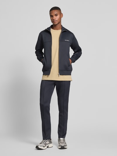 Les Deux Sweatjack met labelprint, model 'Ballier' Marineblauw - 1