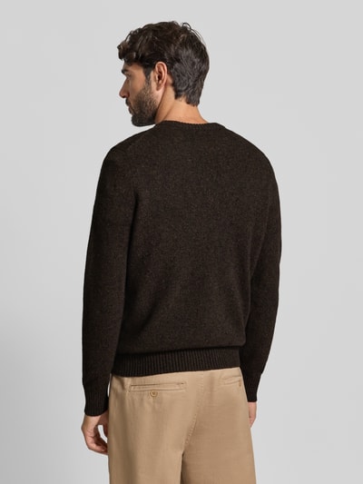 Marc O'Polo Regular fit gebreide pullover van wolmix Donkerbruin - 5