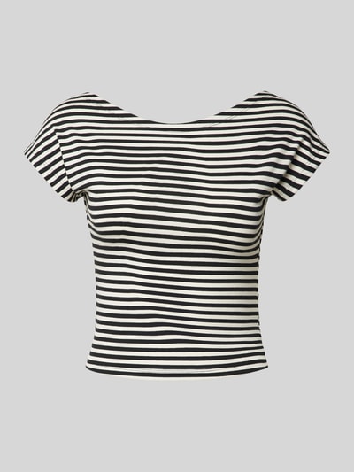 Review T-shirt met boothals Zwart - 2