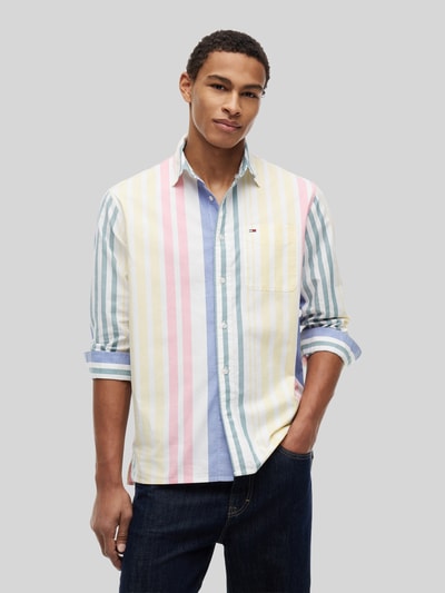 Tommy Jeans Relaxed Fit Freizeithemd aus reiner Baumwolle Bleu 4